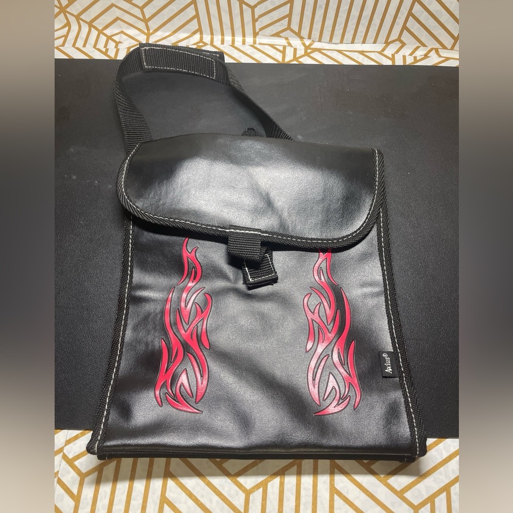 Axius Bag Black Red Flames Motorcycle Bag